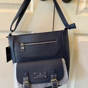 London Fog Dark Blue Crossbody Bag